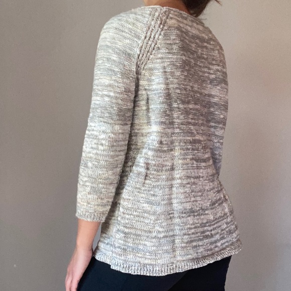 Gray + White Rag Rug Knit Sweater - Picture 7 of 9